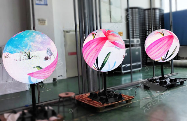 康碩展生產(chǎn)車間直徑1米的LED球形屏